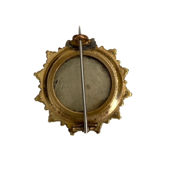Antique Gold Filled Star Shaped Mourning Brooch Locket - Picture 5 of 6